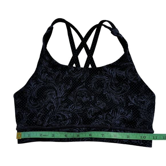LULULEMON Energy Bra in Foliage Moody Blues Black Size 4 Paisley Nulux #W2AM5S - Picture 6 of 7